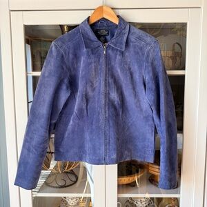 SONOMA Suede Zip-Front Jacket in Periwinkle